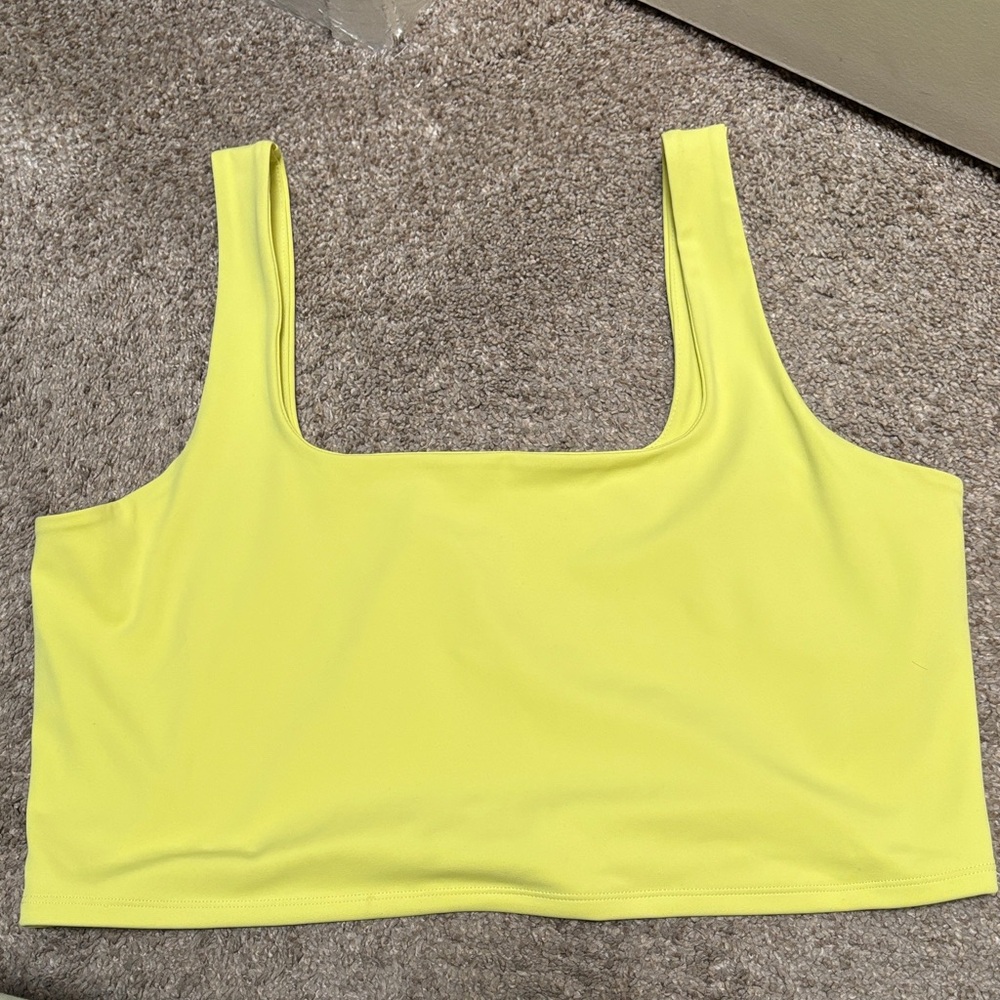 Express Bright Yellow Body Contour Crop Tank Top